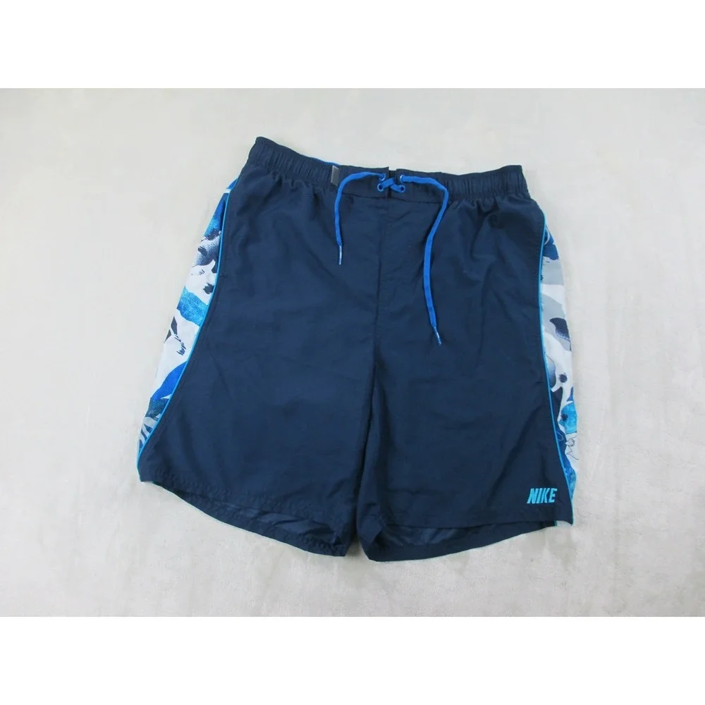 Nike Swim‎ Trunks Mens Large Blue Floral Board Shorts Bathing Suit
